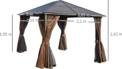 Outsunny Gartenpavillon Pavillon 300L X 365B X 262H Cm Gartenzelt Festzelt Partyzelt Mit 4 X Doppel-Seitenteile Wetterfest Aluminium Polyester Bronze -Angebote Moos Traum Store e9d0b1d1bd5c5815844f339fdad16584