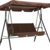 MCombo 3-Sitzer Hollywoodschaukel Gartenschaukel Gartenliege Schaukelbank 8003 Braun