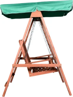 Outsunny Gartenschaukel Für 2 Personen, Hollywoodschaukel, Schaukelbank Mit Dach, Massivholz, Grün, 160 X 120 X 165 Cm -Angebote Moos Traum Store ebbea971498572e4b36fba7447cfbc27