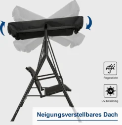 MCombo 3-Sitzer Hollywoodschaukel Gartenschaukel Gartenliege Schaukelbank 8007BK (Schwarz) -Angebote Moos Traum Store ebe4952a0121d300b541bf38e4f03cb8