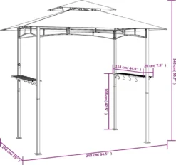 VidaXL Grillpavillon Mit Seitenregalen Anthrazit 240x150x243 Cm Stahl 15 VidaXL Grillpavillon Mit Seitenregalen Anthrazit 240x150x243 Cm Stahl -Angebote Moos Traum Store ec7add9d82b61defeba1d83b3be11c34