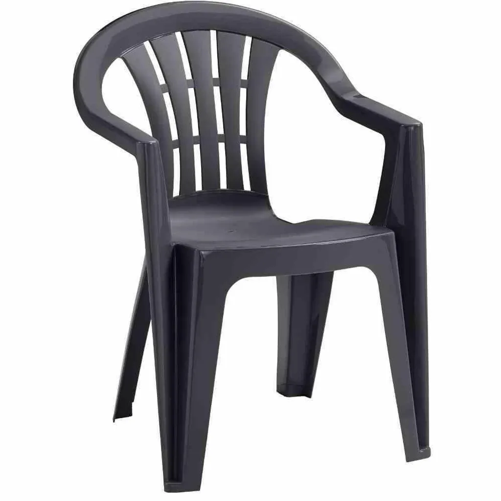 JARDIN Cuba SET 4x Stapelsessel Graphit Kunststoff N01364 4 JARDIN Cuba SET 4x Stapelsessel Graphit Kunststoff N01364 – Bild 4