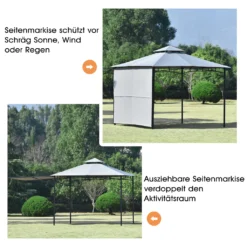 Merax Pavillon 3x3m Gartenpavillon Partyzelt Inkl. Seitenwand Und Metall Gestell, Wasserdicht Gartenzelt Mit UV-Schutz, Grau 12 Merax Pavillon 3x3m Gartenpavillon Partyzelt Inkl. Seitenwand Und Metall Gestell, Wasserdicht Gartenzelt Mit UV-Schutz, Grau -Angebote Moos Traum Store eca5e254d34bb56d2e89c2bd7e2f1d07