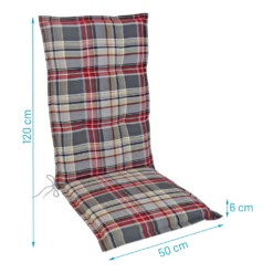 RelaxXL Gartenstuhlauflage Für Hochlehner CARLITO Karo-Bunt 120x50x6cm 2 Stück -Angebote Moos Traum Store ecb5ed0cd1ddebc81f3dbd1525e2f6e4