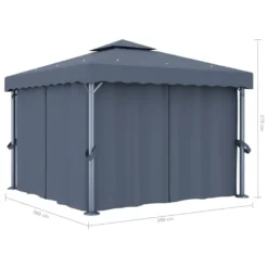 VidaXL Pavillon Mit Vorhang 3x3 M Anthrazit Aluminium 9 VidaXL Pavillon Mit Vorhang 3x3 M Anthrazit Aluminium -Angebote Moos Traum Store ed5b6c77a4f127dd25ab7b693c94076c