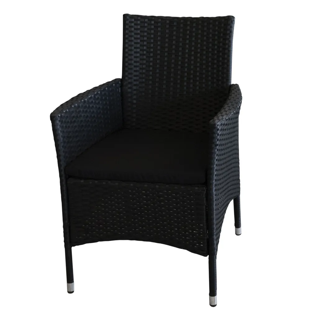 3tlg. Balkonmöbel Set Tisch 79x79cm Kunststoff + 2x Rattansessel 2 3tlg. Balkonmöbel Set Tisch 79x79cm Kunststoff + 2x Rattansessel – Bild 2