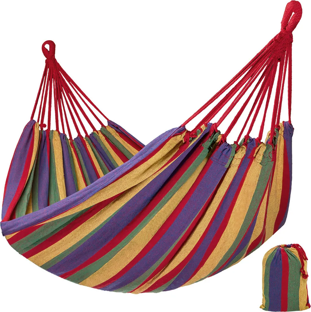 Tectake Hängematte Inkl. Tasche - Bunt 1 Tectake Hängematte Inkl. Tasche - Bunt