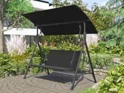 Mirjan24 Gartenschaukel Hosaya, Terrase, Gartenmöbel Terrasemöbel, Hollywoodschaukeln (Farbe: Grau)