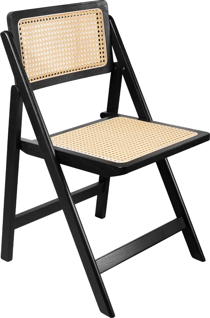 LIM HOME | Interior Trend Essstuhl Klappstuhl Aus Holz Und PVC- Wiener Geflecht | Schwarz 2 LIM HOME | Interior Trend Essstuhl Klappstuhl Aus Holz Und PVC- Wiener Geflecht | Schwarz – Bild 2