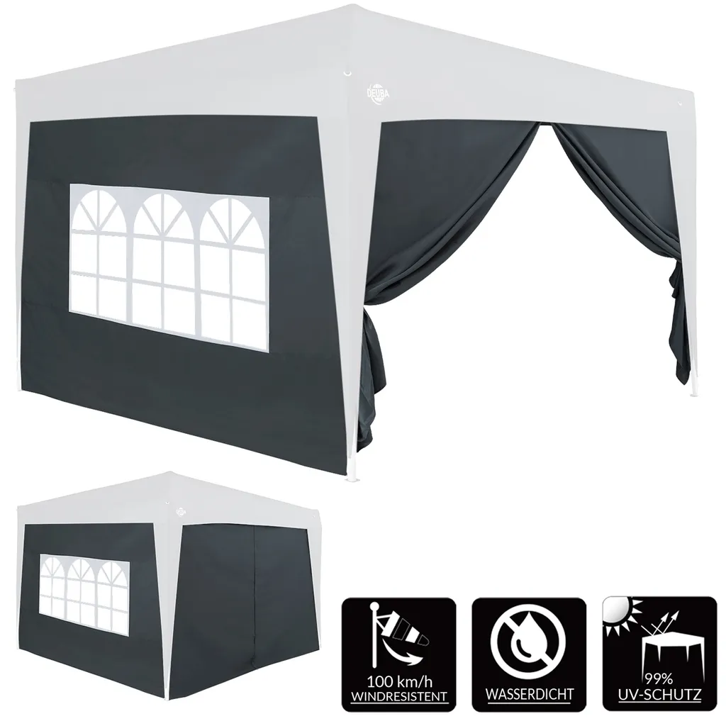 2x Seitenwände Pavillon Capri Faltpavillon Partyzelt Gartenzelt Seitenteile Wand, Farbe:anthrazit 2 2x Seitenwände Pavillon Capri Faltpavillon Partyzelt Gartenzelt Seitenteile Wand, Farbe:anthrazit – Bild 2