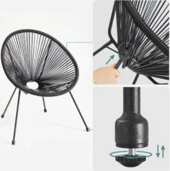 SONGMICS Balkonmöbel, 3er Set, Tischoberfläche Aus Glas, 2 Stühle, GGF013B02 -Angebote Moos Traum Store f1cc8db7d6bc61fe00727e5e81ca42fc