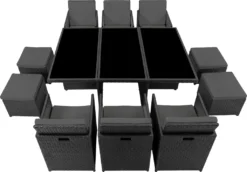 Tectake Aluminium Rattan Sitzgruppe New York 6+4+1 Mit Schutzhülle - Schwarz -Angebote Moos Traum Store f1cd7deba57c7a87ed67c6a837eaf2a9