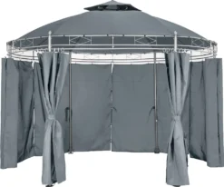 Tectake Gartenpavillon Siana Ø 3.5m - Anthrazit -Angebote Moos Traum Store f2360482972e650a60184ab666fff410