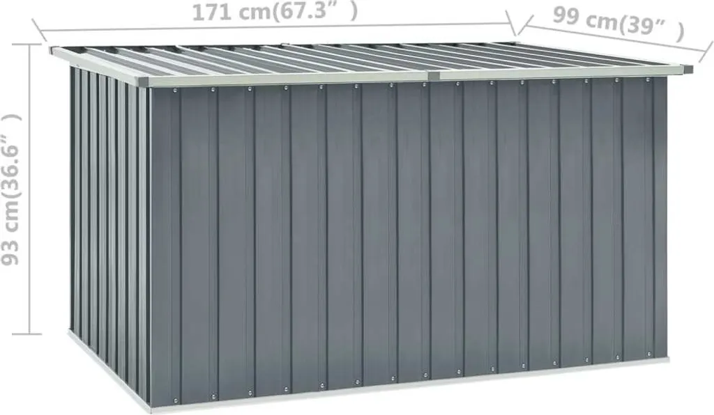 VidaXL Gartenbox Grau 171 X 99 X 93 Cm 7 VidaXL Gartenbox Grau 171 X 99 X 93 Cm – Bild 7