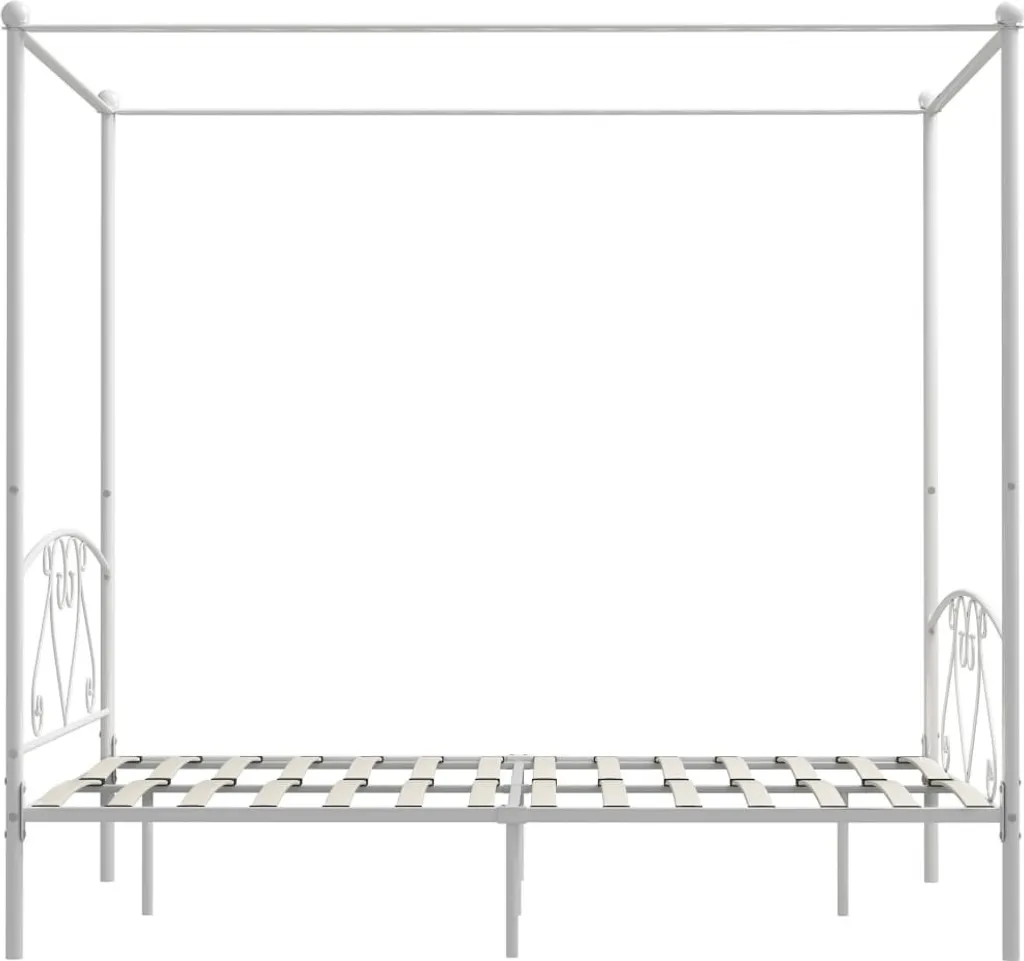 VidaXL Himmelbett-Gestell Weiß Metall 140 X 200 Cm 4 VidaXL Himmelbett-Gestell Weiß Metall 140 X 200 Cm – Bild 4