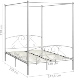 VidaXL Himmelbett-Gestell Weiß Metall 140 X 200 Cm 9 VidaXL Himmelbett-Gestell Weiß Metall 140 X 200 Cm -Angebote Moos Traum Store f46b3584c11f9cdc4b87f8c73c1ff507