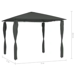 VidaXL Pavillon Mit Pfostenabdeckungen 3x3x2,6 M Anthrazit 160 G/m² 7 VidaXL Pavillon Mit Pfostenabdeckungen 3x3x2,6 M Anthrazit 160 G/m² -Angebote Moos Traum Store f715cae9f8d18a21ef7d92674f212887