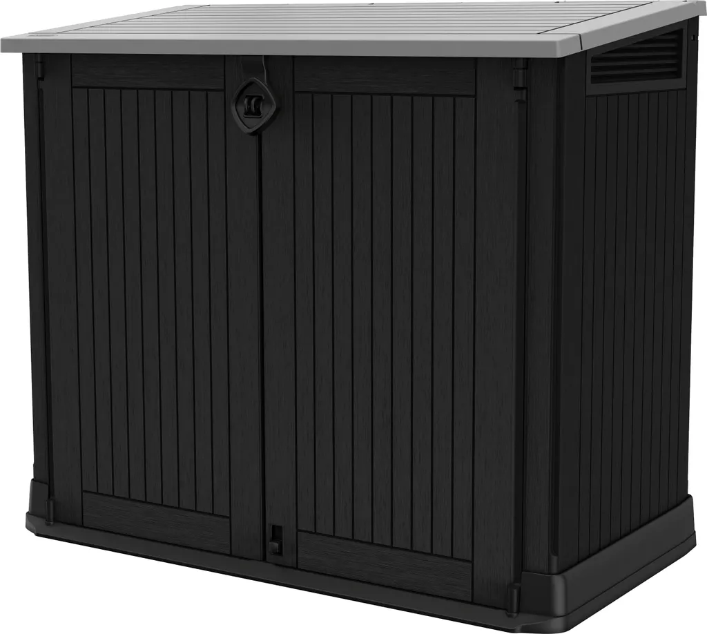 Keter Universalbox Store It Out MIDI Woodland, Ca. H 110 X B 132 X T 74 Cm, Farbe: Schwarz 1 Keter Universalbox Store It Out MIDI Woodland, Ca. H 110 X B 132 X T 74 Cm, Farbe: Schwarz