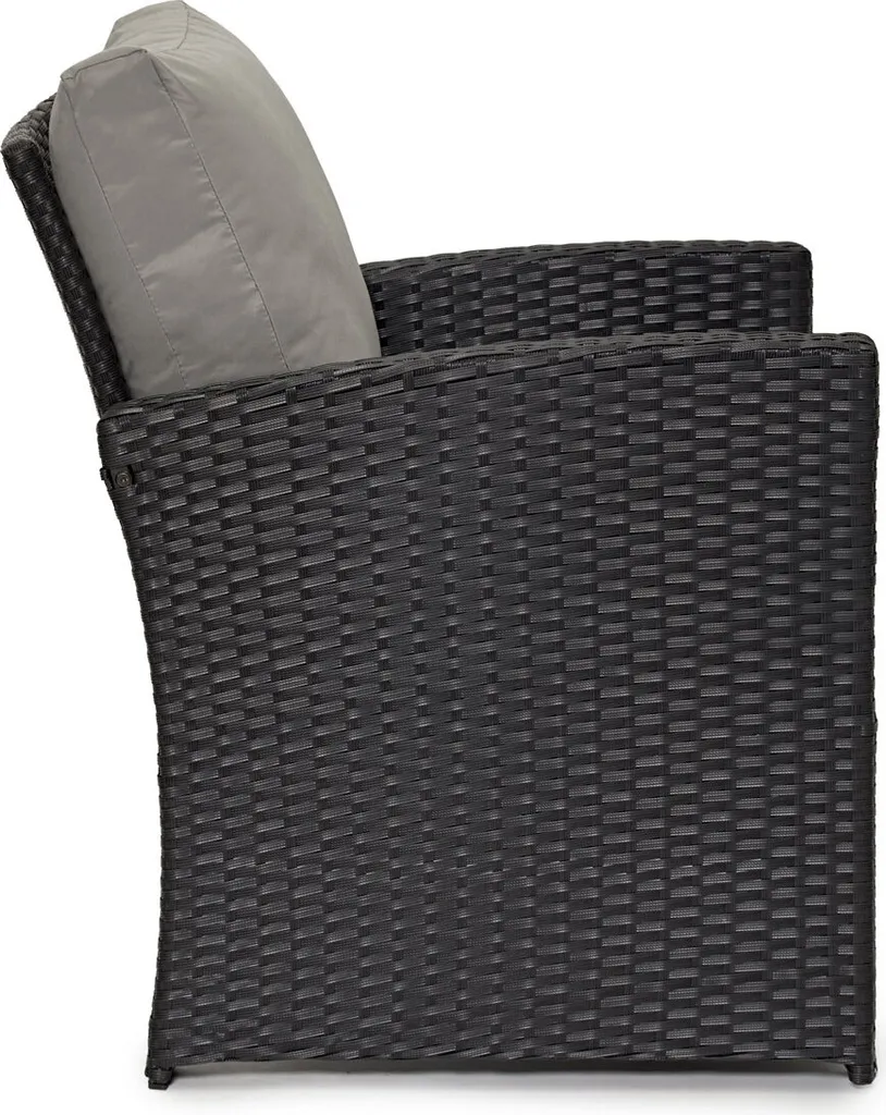 SVITA ROMA Polyrattan Lounge Rattan Garten Möbel Set Mit Sofa Und Sessel Gartenlounge Essgruppe Mit Tisch Schwarz 6 SVITA ROMA Polyrattan Lounge Rattan Garten Möbel Set Mit Sofa Und Sessel Gartenlounge Essgruppe Mit Tisch Schwarz – Bild 6