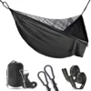 Camping Doppel Hängematte Mit Moskitonetz , Reise Zelt Für Outdoor,Wandern,Trekking,270x140 Cm(Schwarz)