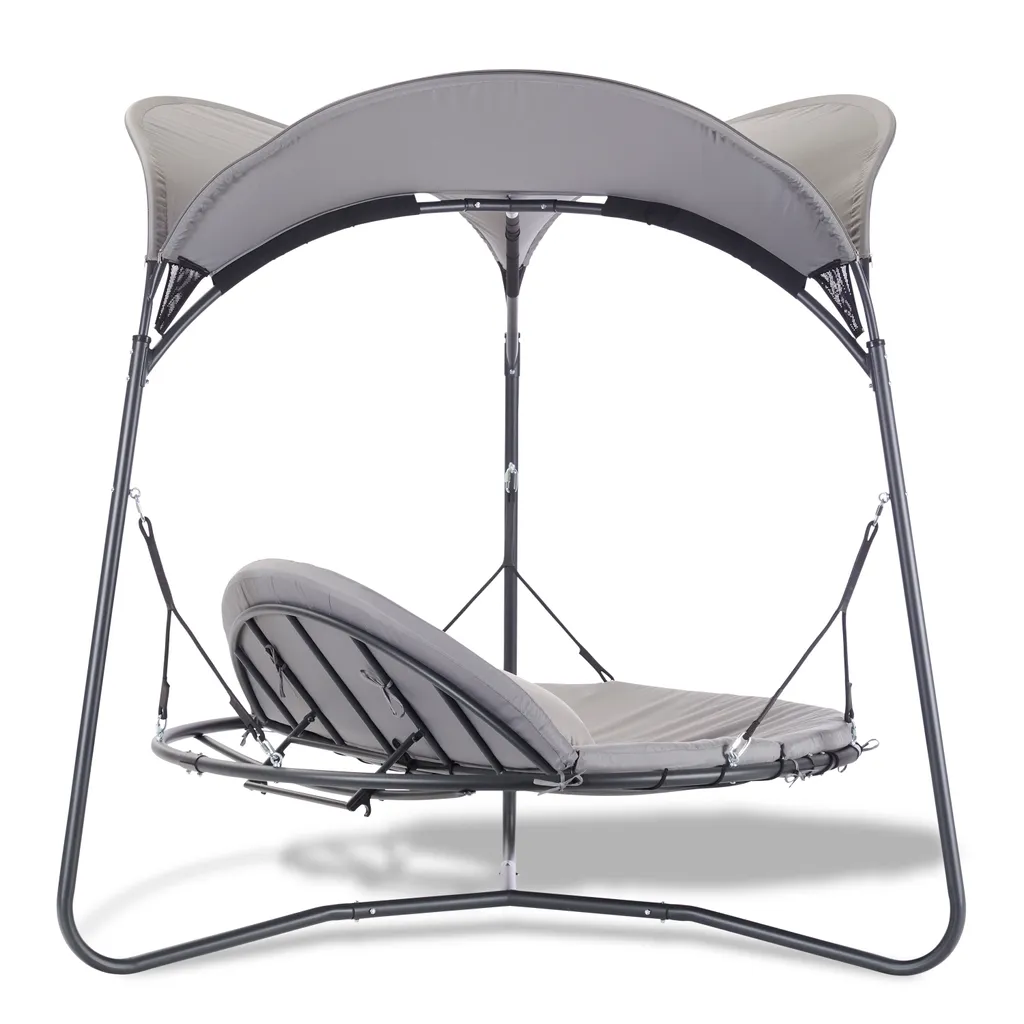 LECO Doppelschwingliege, Grau, Stahl/Textilene, 209 X 209 X 205 Cm 7 LECO Doppelschwingliege, Grau, Stahl/Textilene, 209 X 209 X 205 Cm – Bild 7