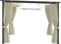 VidaXL Pavillon Mit Vorhängen 3 X 3 M Creme Stahl -Angebote Moos Traum Store fbb3c7421fa69ba35d8e38828779d20a