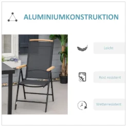 Outsunny 2er-Set Klappstuhl Gartenstuhl Klappbar Mit Rückenlehne Armlehne Für Garten Balkon Terrasse Mesh Stoff Aluminium Schwarz 71,5 X 68 X 109 Cm 13 Outsunny 2er-Set Klappstuhl Gartenstuhl Klappbar Mit Rückenlehne Armlehne Für Garten Balkon Terrasse Mesh Stoff Aluminium Schwarz 71,5 X 68 X 109 Cm -Angebote Moos Traum Store fbb5444a73346741d482655789befd5e