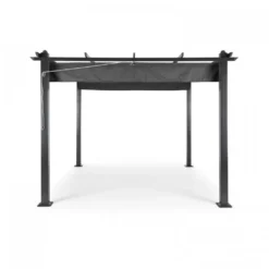 Blumfeldt Pantheon Pergola 3x3 M Sonnendach - Terrassen-Vordach , Wasserabweisender PolyurethanBeschichtung , Stabile 10 X 10cm Eckpfosten , Raffbare Baldachin , Zur Verschraubung Am Boden Geeignet , Grau -Angebote Moos Traum Store fc3d855a1a0716a64387363a52968222