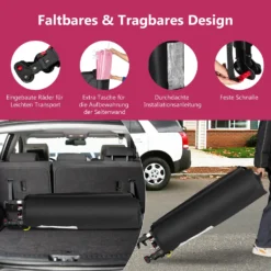 COSTWAY 3x3m Pop Up Pavillon Mit Seitenwand, Faltbarer Gartenpavillon Mit Hängenden Querstangen, Bannerstreifen & Rolltasche, UV-Schutz 50+, Tragbarer Faltpavillon Für Markt, Terrasse, Camping (Rosa) -Angebote Moos Traum Store fc87369d38f49be206d5ef1edbdaf7d5