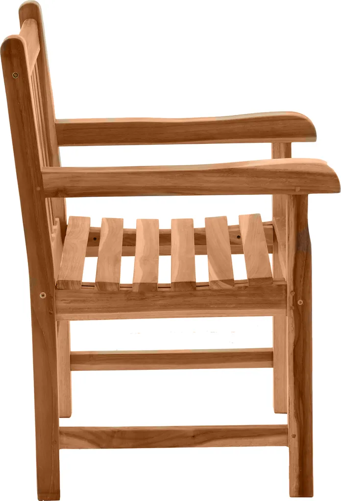 Möbilia Gartenstuhl Aus Teak Holz | Mit Armlehnen | B 60 X T 63 X H 92 Cm | Natur | 11020006 | Serie GARTEN 3 Möbilia Gartenstuhl Aus Teak Holz | Mit Armlehnen | B 60 X T 63 X H 92 Cm | Natur | 11020006 | Serie GARTEN – Bild 3