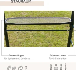 Outsunny Grillpavillon Mit Flammschutzdach, BBQ-Pavillon Mit 2 Ablagen Stahl PC Dunkelgrau, 240 X 150 X 230 Cm -Angebote Moos Traum Store febb37230cf213771a96054d2c8c8489