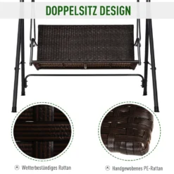 Outsunny Rattan Hollywoodschaukel, 2-Sitzer Gartenschaukel, Schaukelbank, Verstellbares Sonnendach, Stahlrahmen 140 X 110 X 151 Cm 12 Outsunny Rattan Hollywoodschaukel, 2-Sitzer Gartenschaukel, Schaukelbank, Verstellbares Sonnendach, Stahlrahmen 140 X 110 X 151 Cm -Angebote Moos Traum Store ff9936d82f43c3dbcd411d1c2d77e52e