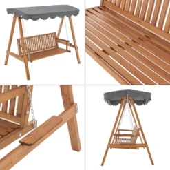 Hollywoodschaukel Afandou 200 X 130 X 185 Cm Gartenschaukel Mit Dach Max. 200 Kg Schaukelbank Für 2 Personen Gestell Aus Massivholz Dunkelgrau -Angebote Moos Traum Store ffa722f7b1852e1eae68ac92e06af072